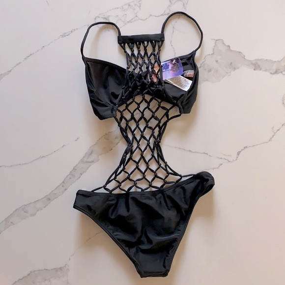 Forever 21 Black Mesh Monokini - Picture 2 of 7
